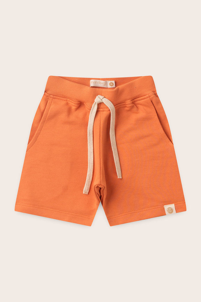 Bermuda Menino Moletom 100% Sustentável - Laranja Tangerina