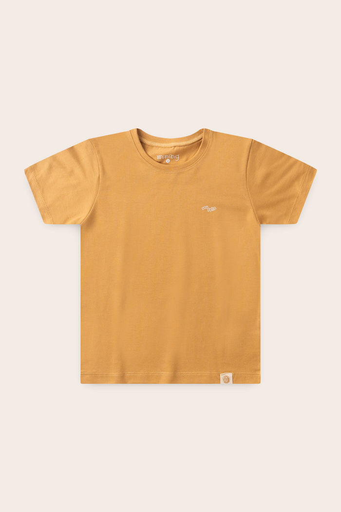 Camiseta Menino 100% Algodão - Amarelo Âmbar