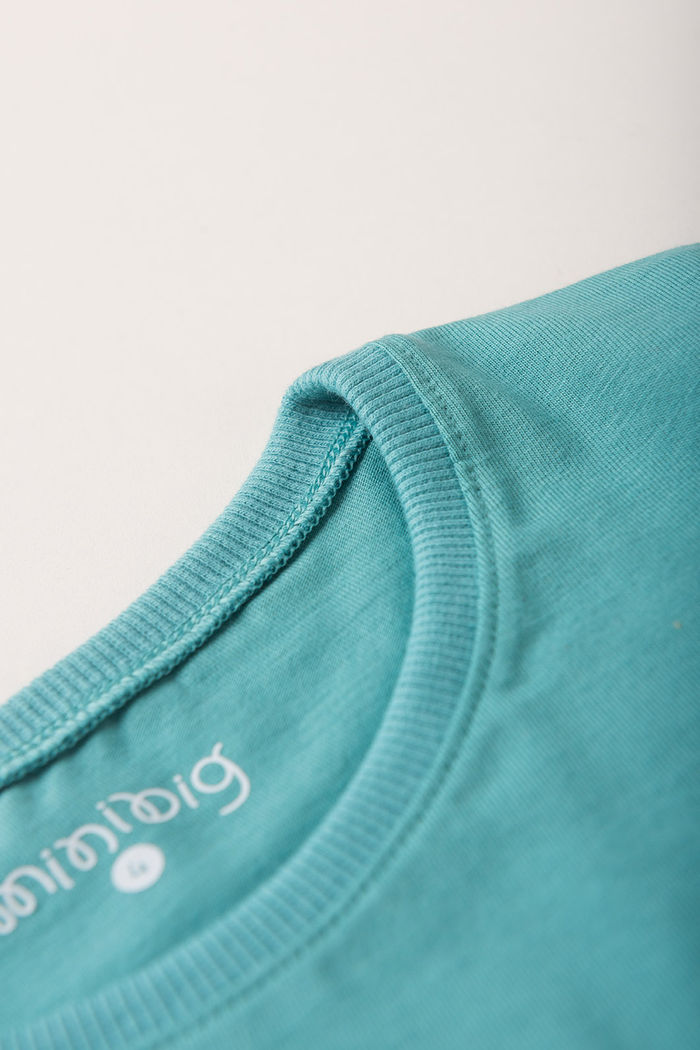 Blusa Menina Manga Japonesa 100% Algodão - Verde Acqua