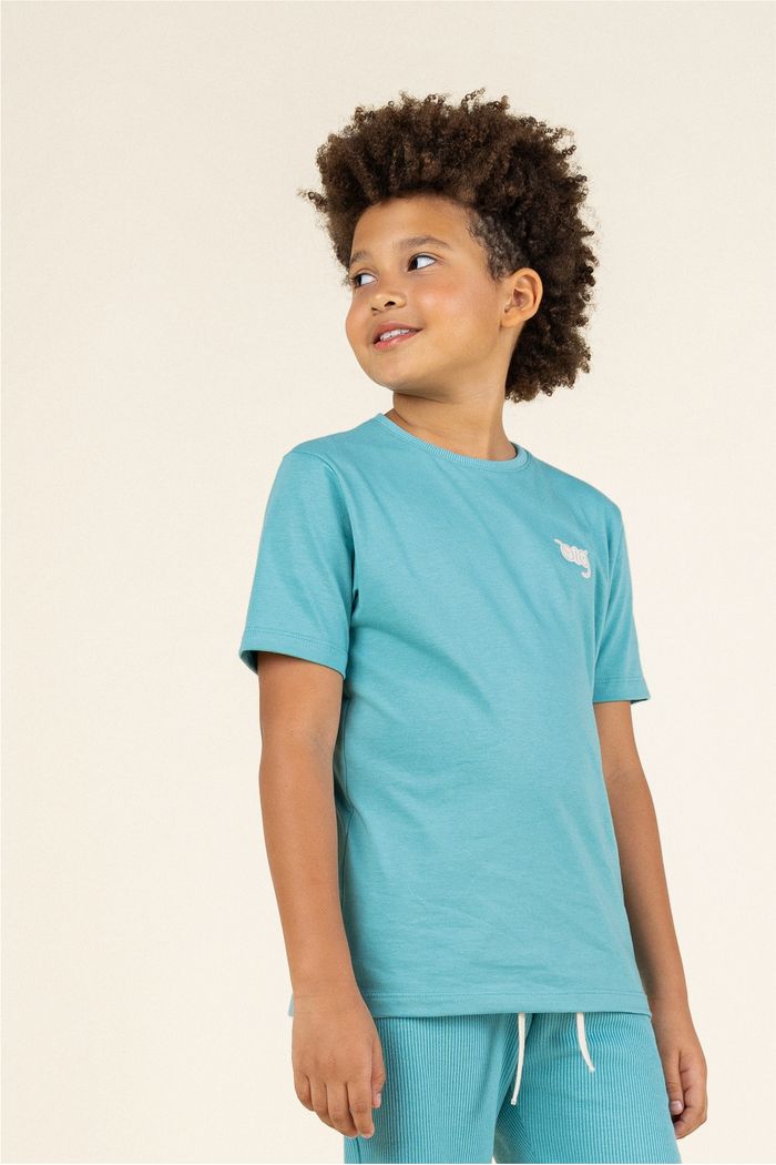 Camiseta Menino 100% Algodão - Verde Acqua