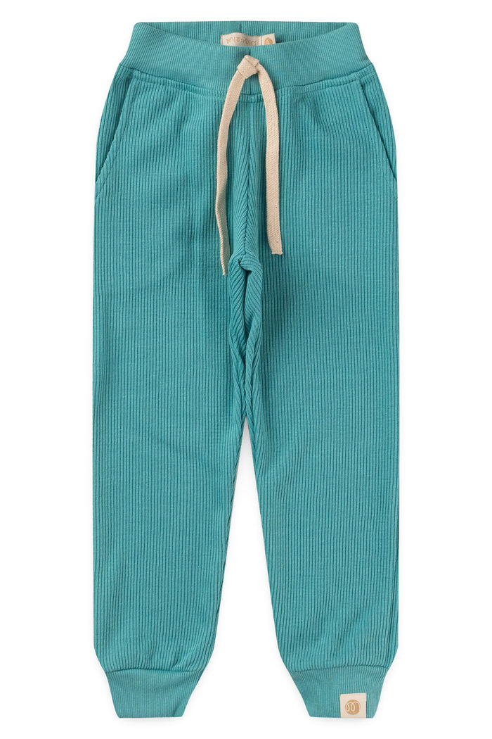Calça Jogger Infantil Moletom Texturizado Algodão Sustentável - Verde Acqua