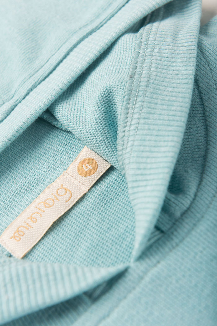 Blusa Hoodie Com Capuz Infantil Super Malhão Algodão Sustentável - Verde Acqua Claro