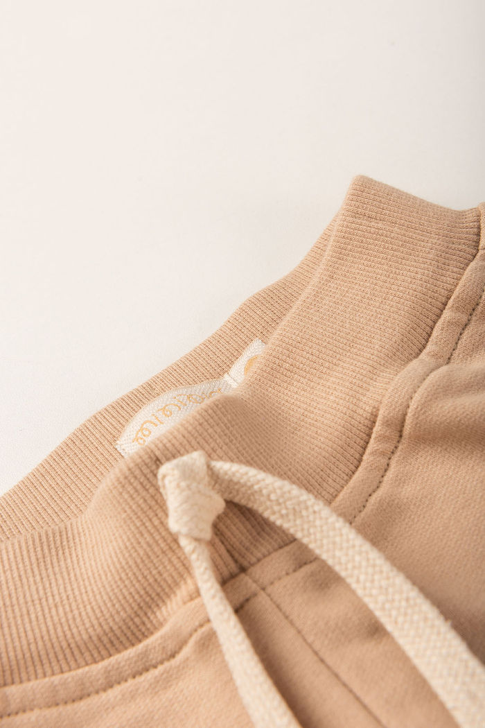 Calça Jogger Infantil Moletom 100% Algodão Sustentável - Bege Kraft