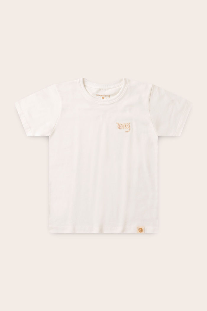 Camiseta Menino 100% Algodão - Off Natural