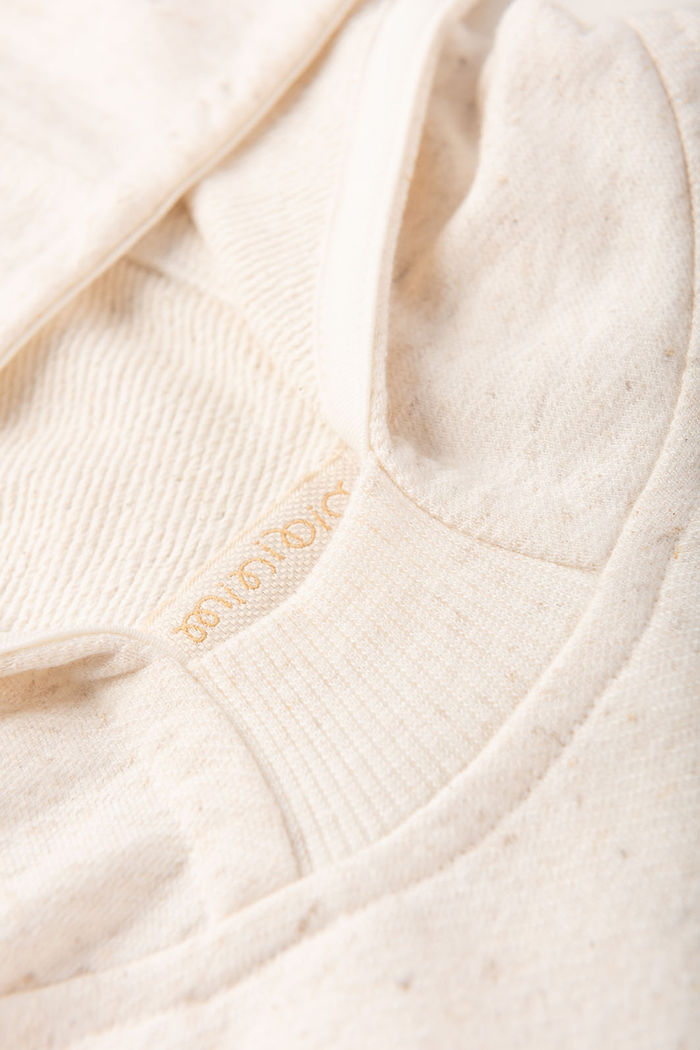 Blusa Hoodie Com Capuz Infantil Moletom Super Sustentável - Off Natural