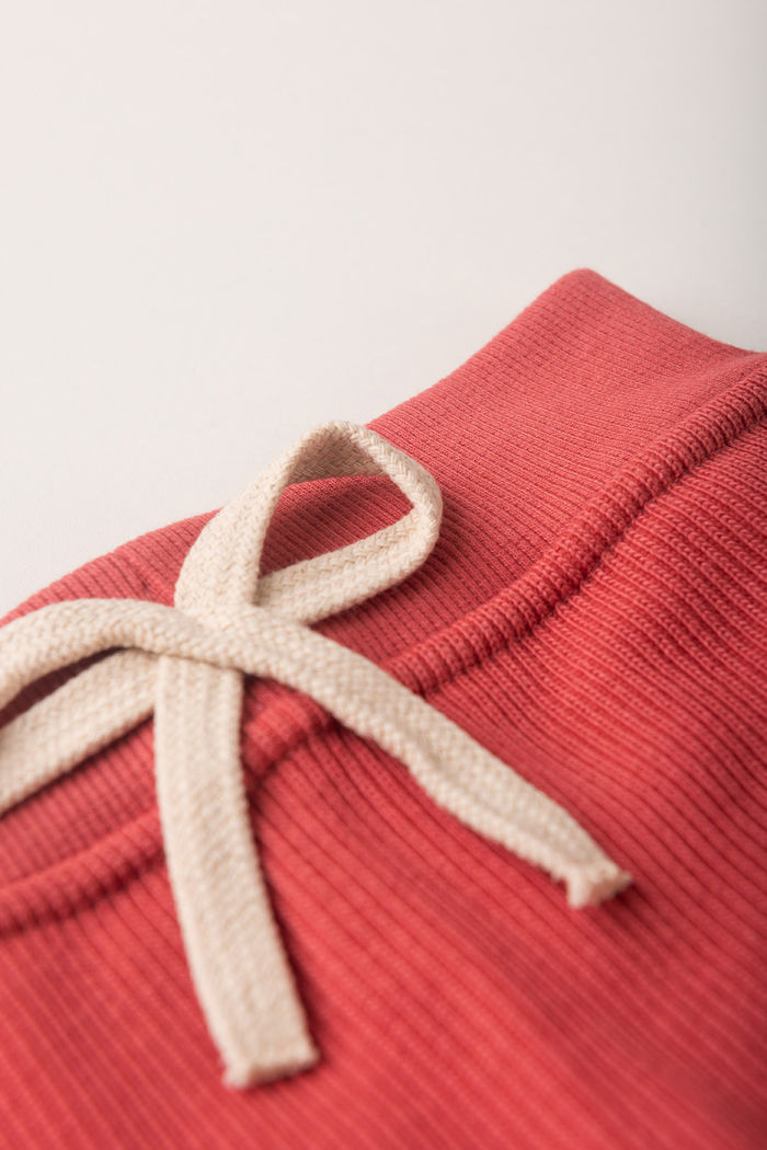 Saia Menina Com Shorts Moletom Texturizado Algodão Sustentável - Vermelho Cedro