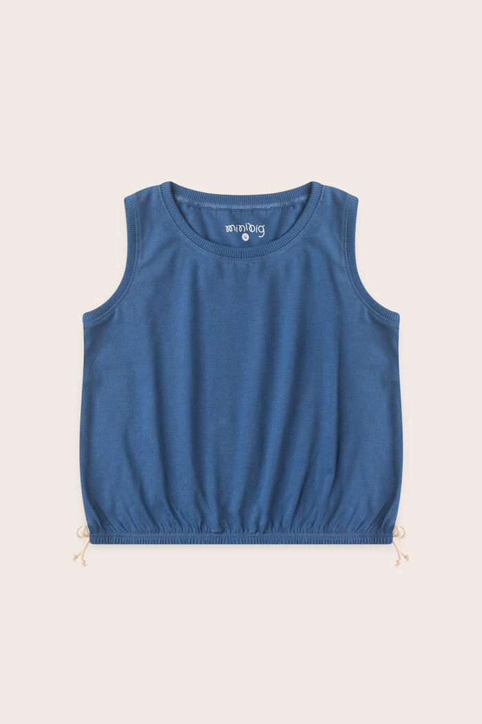 Regata Menina 100% Algodão - Azul Anil