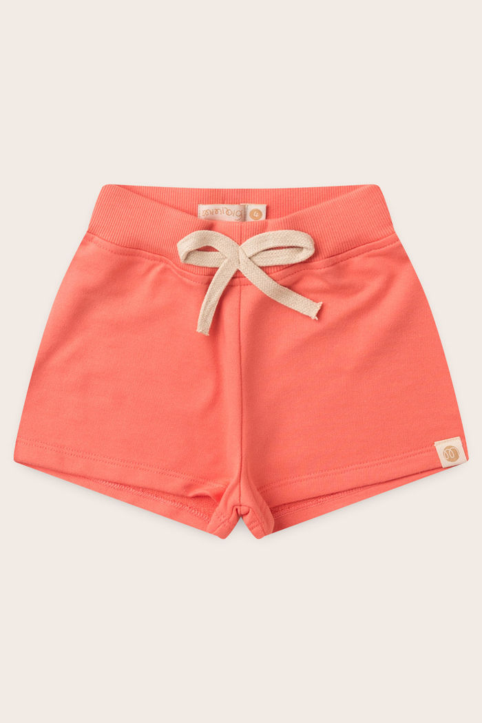 Shorts Menina Moleton 100% Algodão Sustentável - Rosa Coral