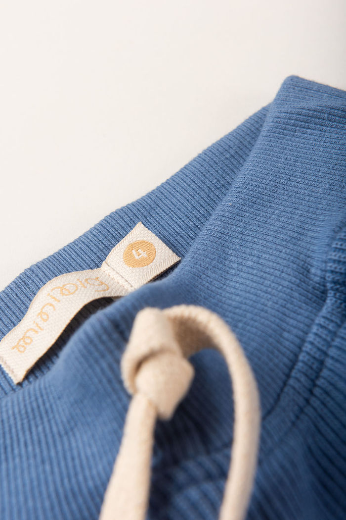 Calça Jogger Infantil Moletom Texturizado Algodão Sustentável - Azul Anil