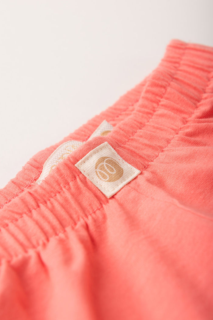 Shorts Babado Menina 100% Sustentável - Rosa Coral