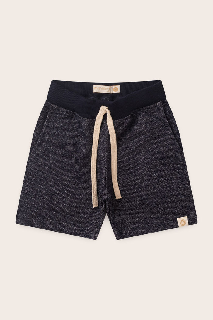 Bermuda Menino Moletom 100% Sustentável - Azul Índigo