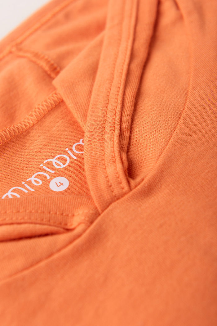 Regata Over Com Capuz Menino 100% Algodão - Laranja Tangerina