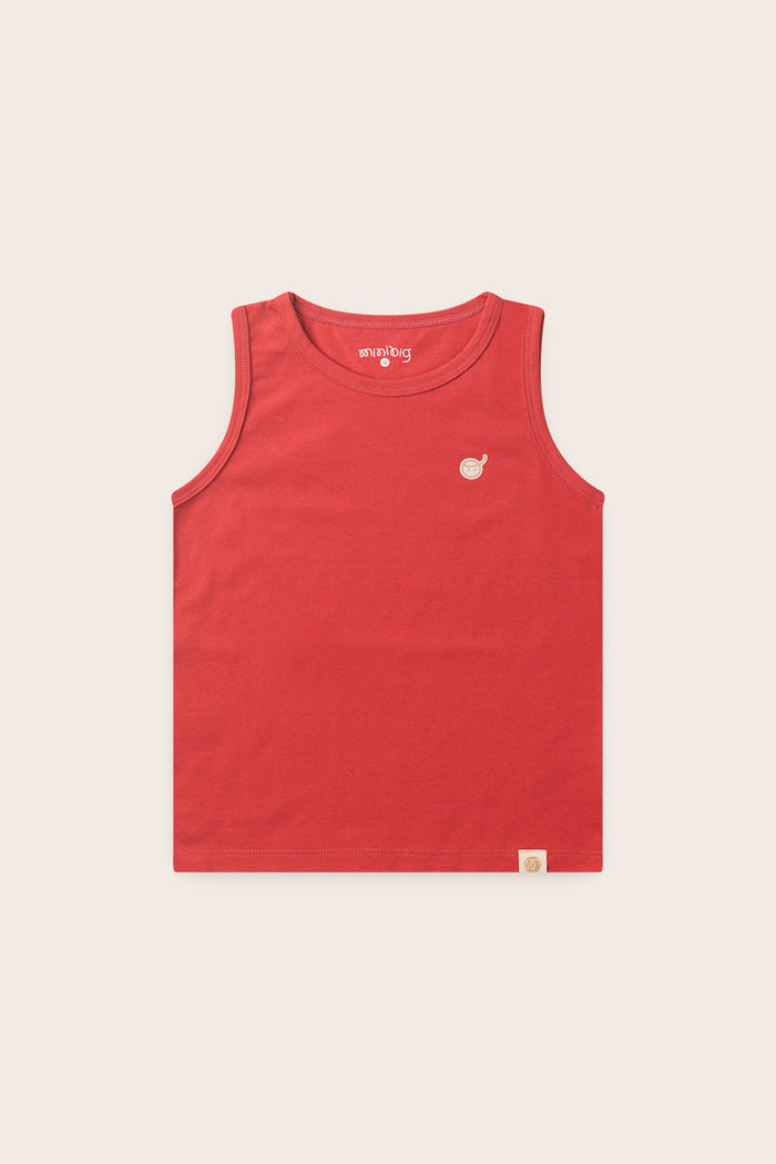 Conjunto Menino Regata Vermelho Cedro e Bermuda Off Natural