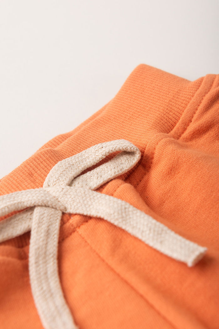 Shorts Menina Moleton 100% Algodão Sustentável - Laranja Tangerina