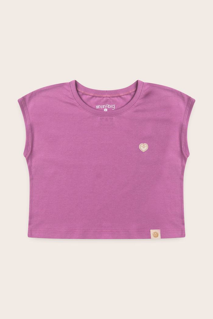 Blusa Menina Manga Japonesa 100% Algodão - Lilas Lavanda