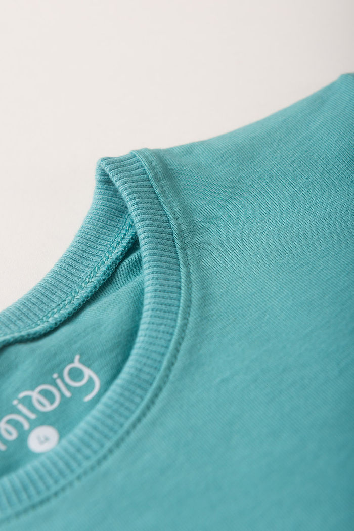 Conjunto Menino Camiseta Verde Acqua e Bermuda Laranja Tangerina