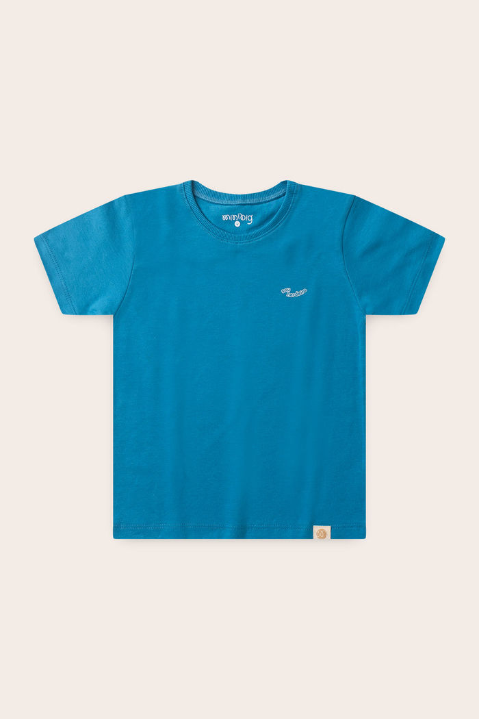 Camiseta Menino 100% Algodão - Azul Turquesa