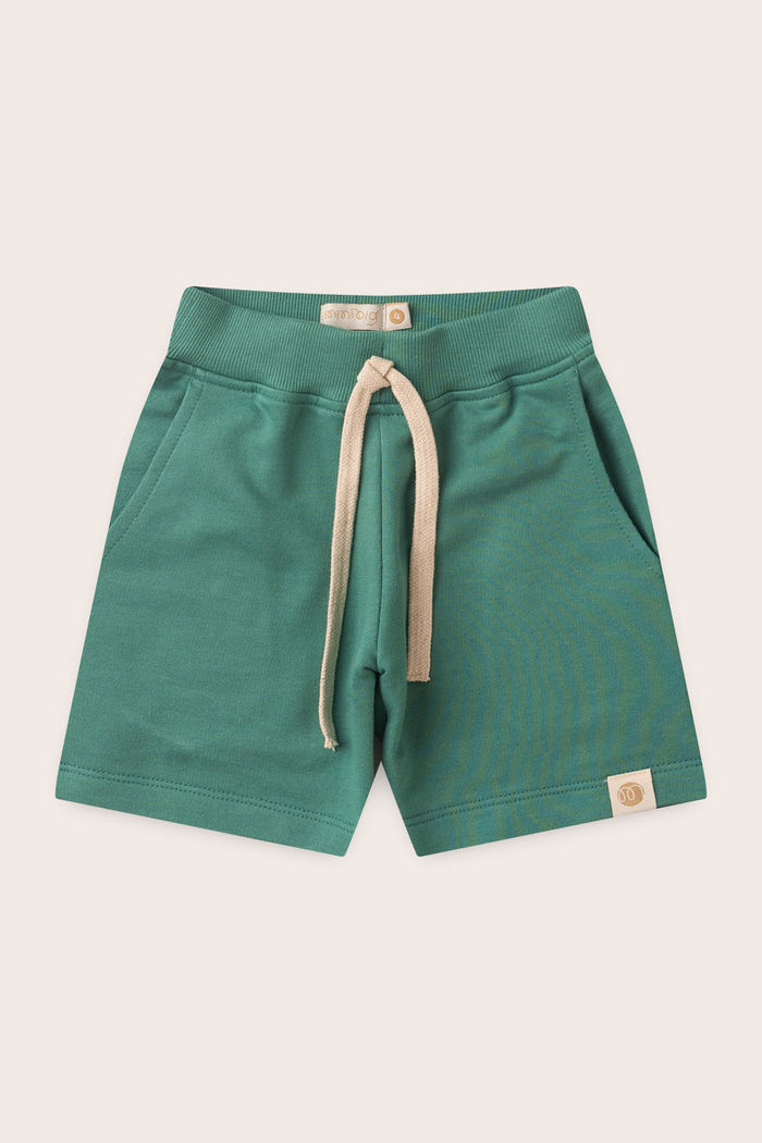 Bermuda Menino Moletom 100% Sustentável - Verde Folha