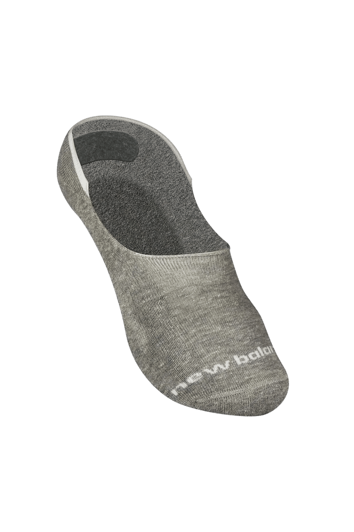 Meia New Balance Cinza Sapatilha Invisível Com Silicone
