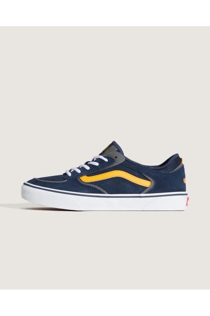 tênis rowley skate roawley navy yellow