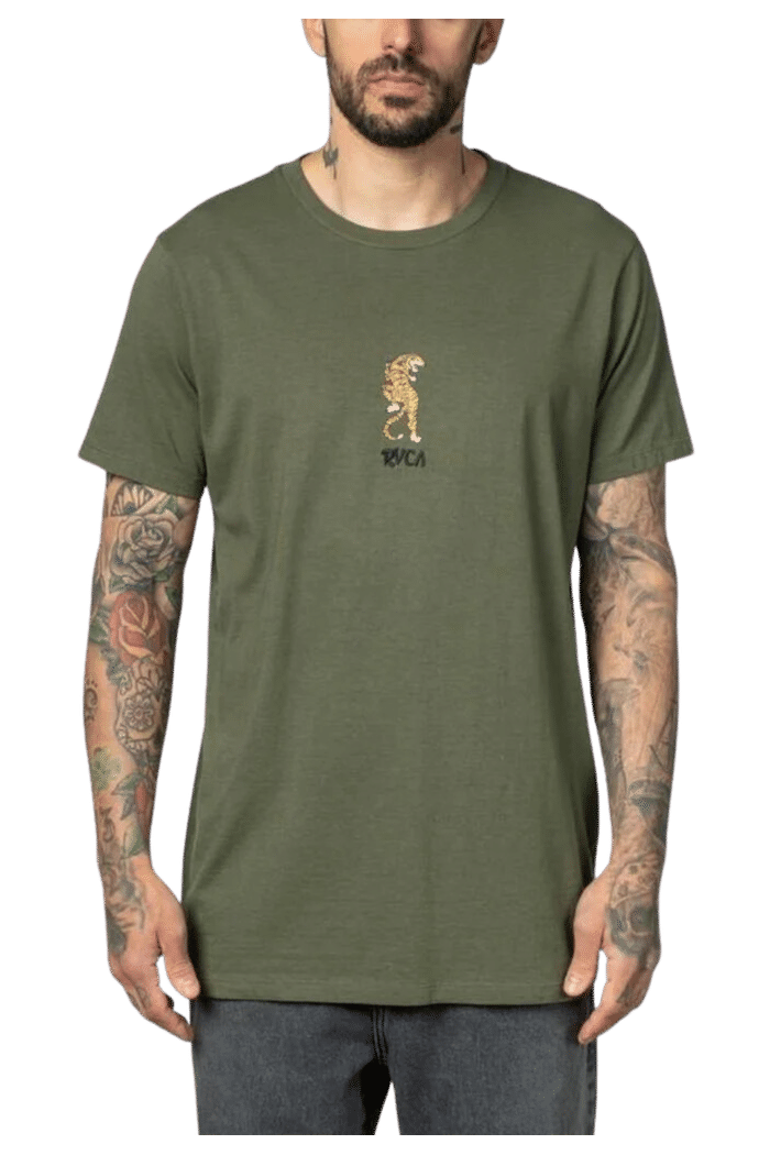 Camiseta RVCA Lost Paradise Tiger Verde Militar