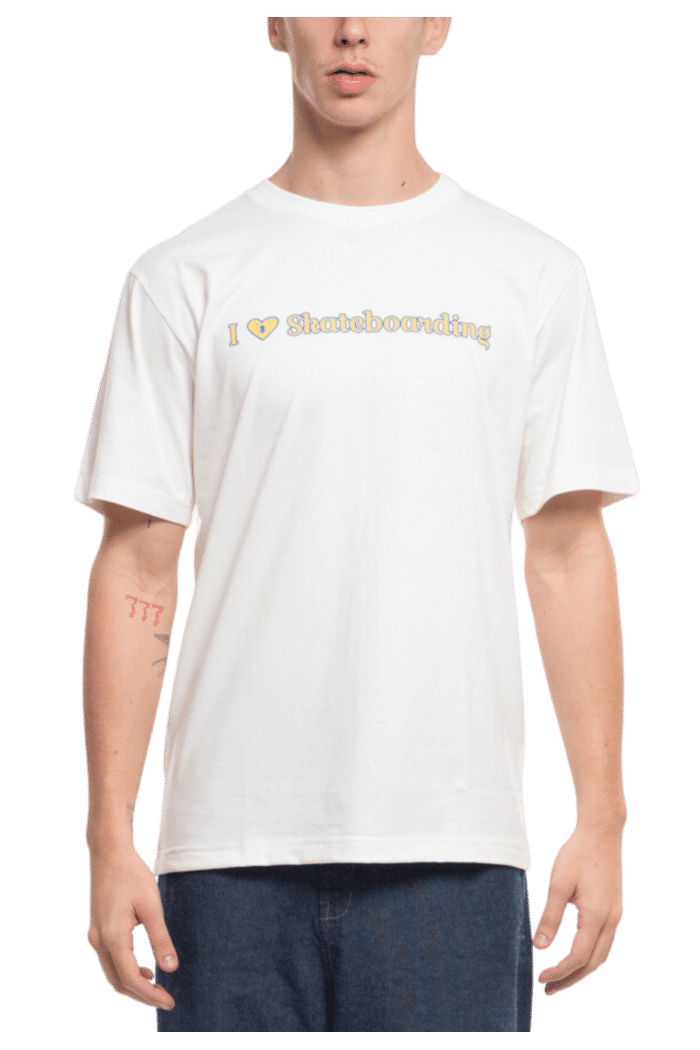 Camiseta Privê I Love Skateboarding Off White