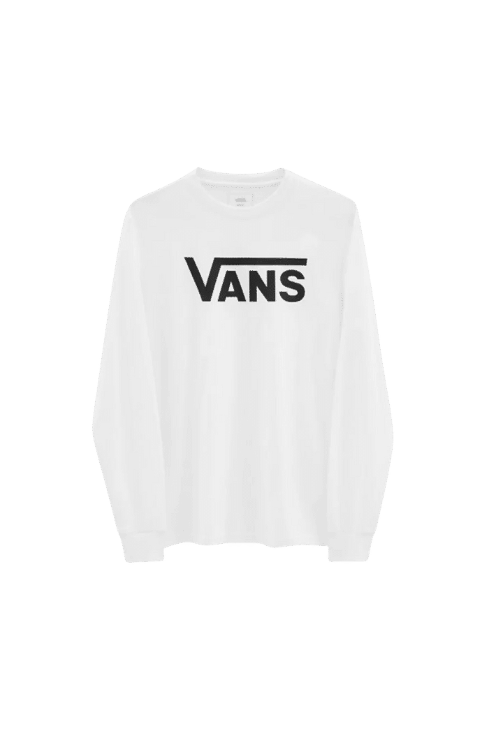 Camiseta Vans Infantil Classic Manga Longa White Black