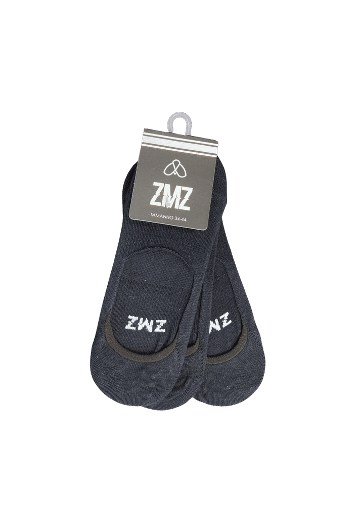 Pack Meia Zmz Invisível Feminina Preta