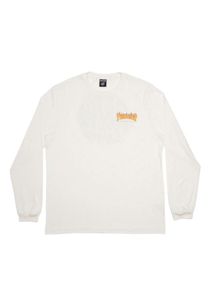 Camiseta Manga Longa Santa Cruz Skateboards X Thrasher Flame Dot