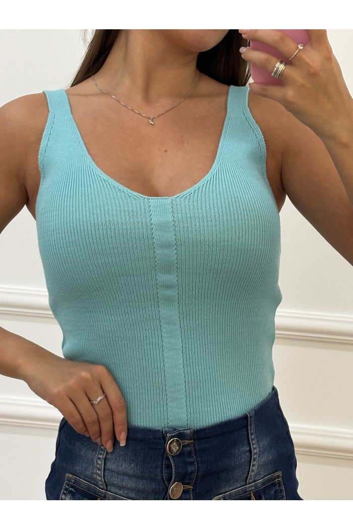 Regata femininatricot blusa sem manga trico modal alça larga