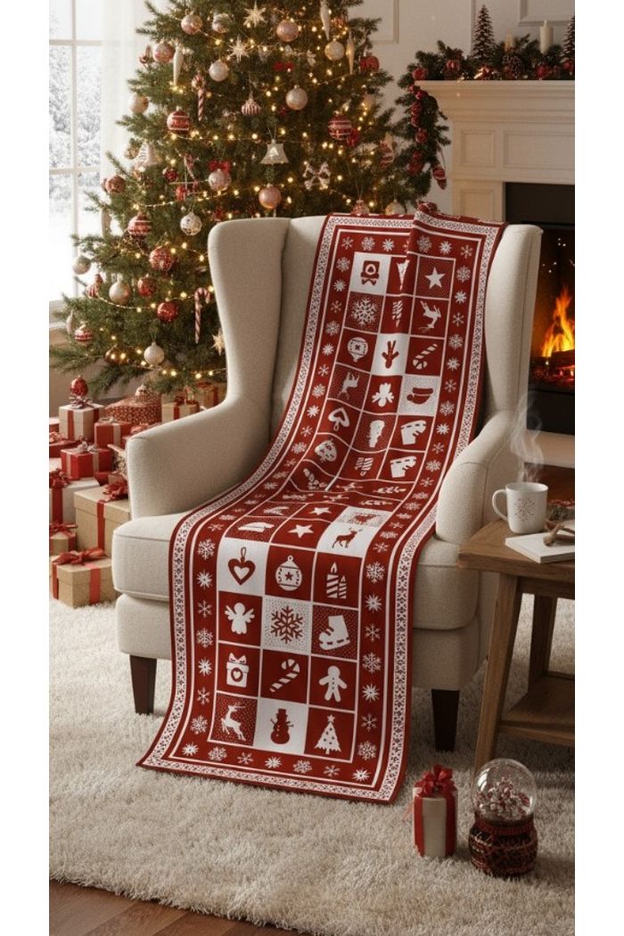 MANTA NATALINA VERMELHA