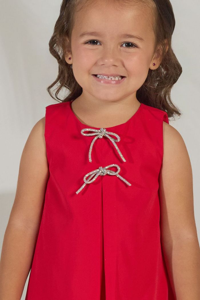 Vestido de alfaiataria com laços de brilho