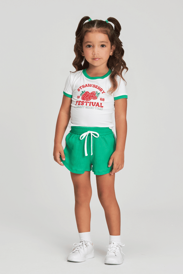 Conjunto blusa de malha e short de ribana