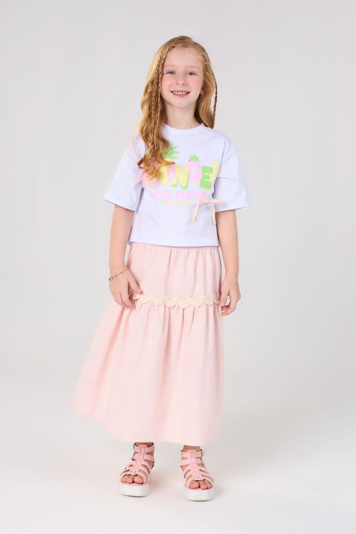 T-shirt com detalhe de laço