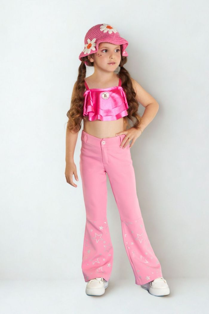 Top de alça com babados