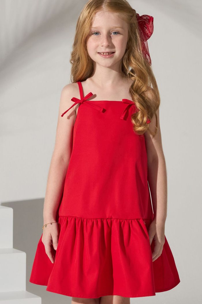 Vestido de alfaiataria detalhe lacinho nas alças