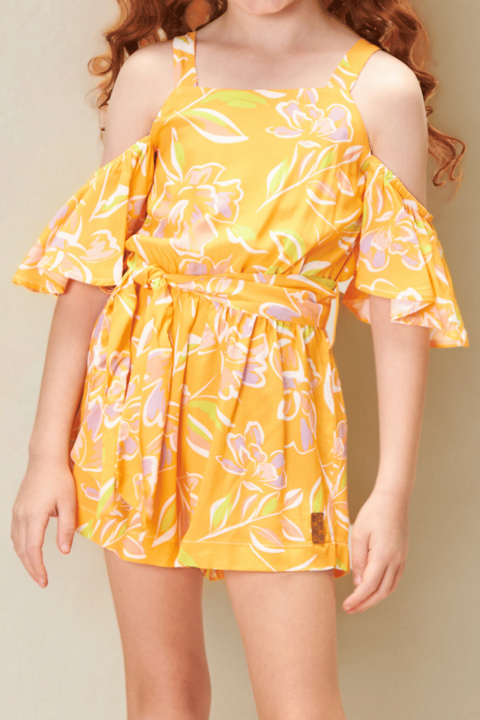 Macacão de viscose floral