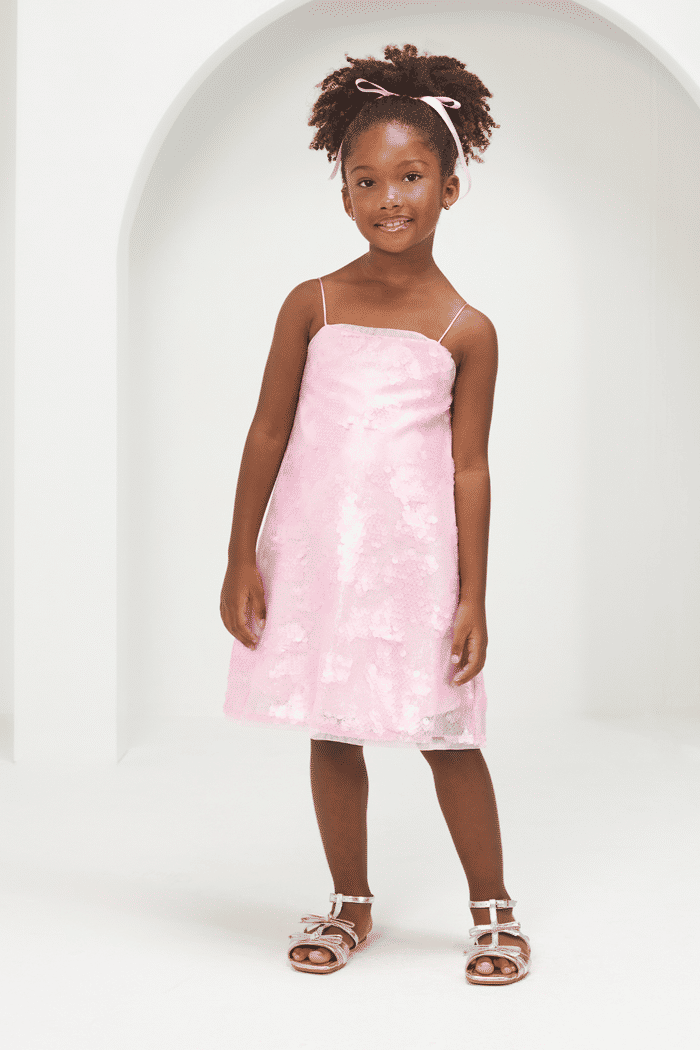 Vestido trapézio de paetê