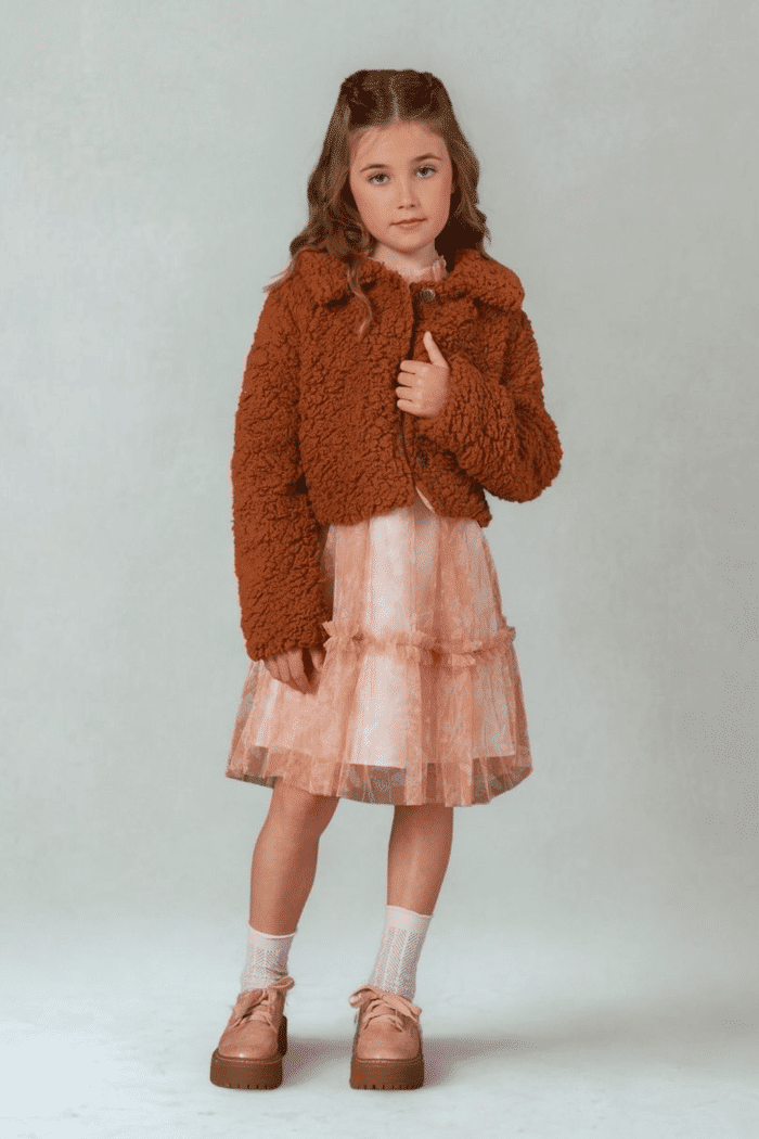 Casaco de malha teddy