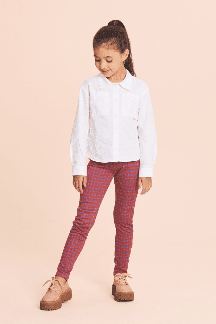 Legging de malha jacquard ocre