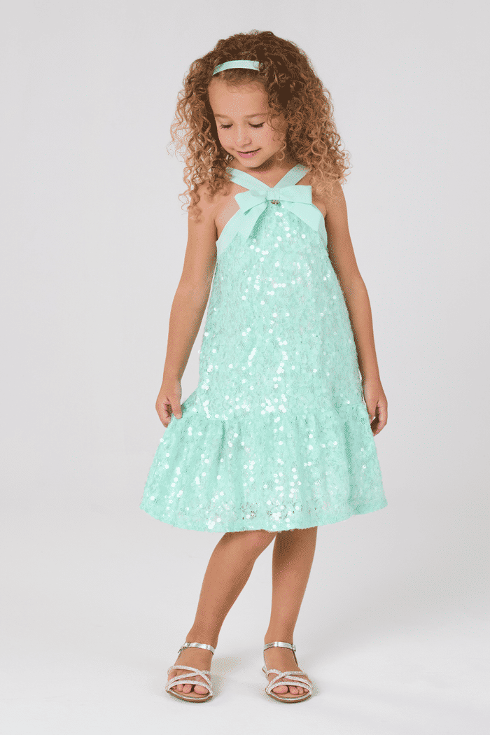 Vestido de renda com paetê