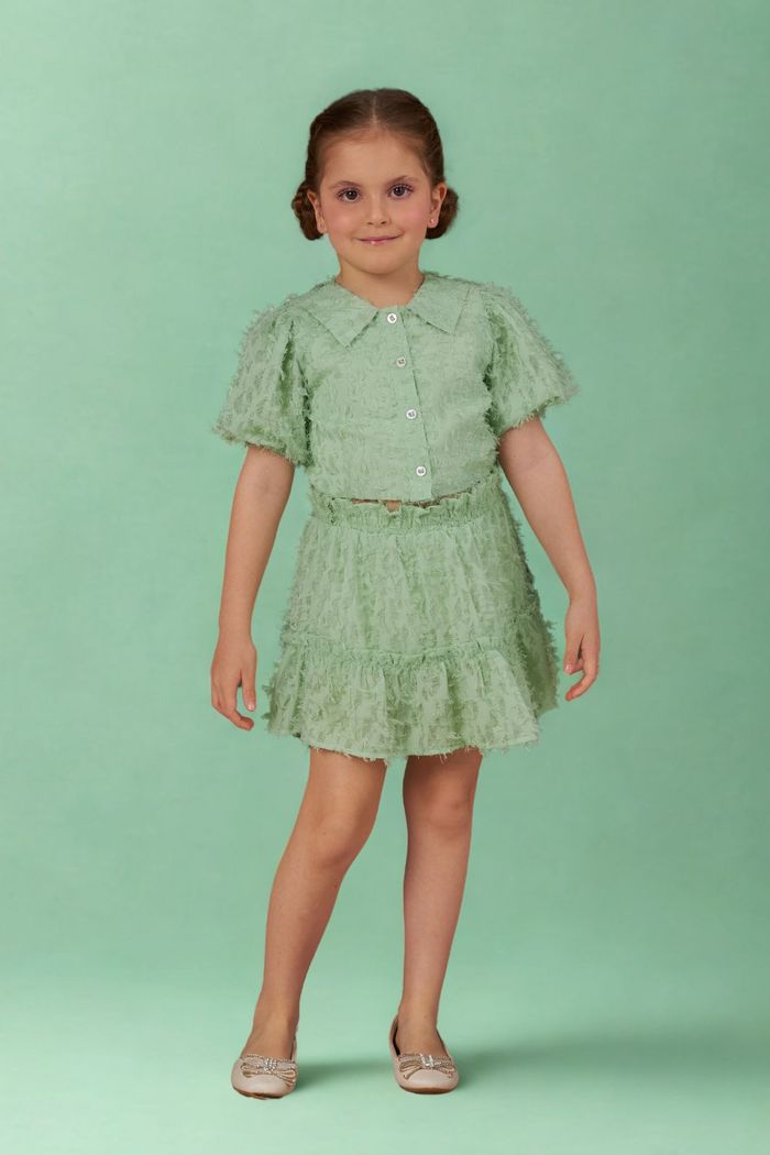 Conjunto blusa e saia amaudi