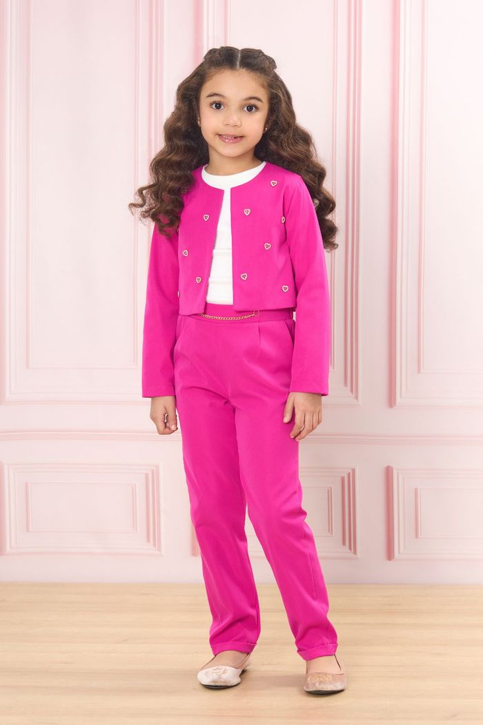 Calça de alfaiataria det. corrente frontal