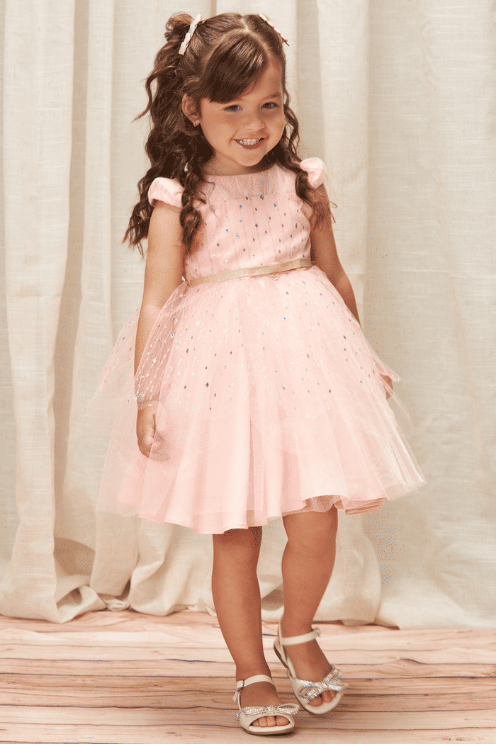 Vestido de tule rosé