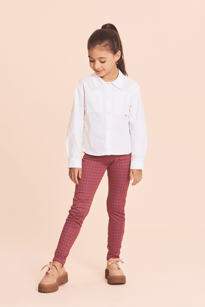 Camisa de tricoline com strass