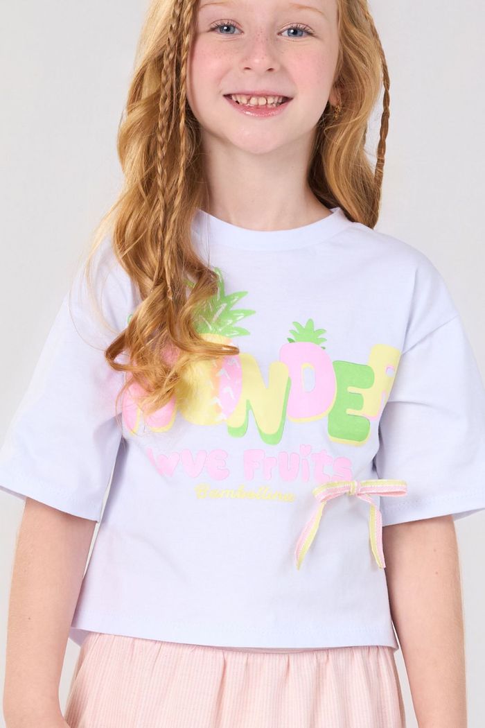 T-shirt com detalhe de laço