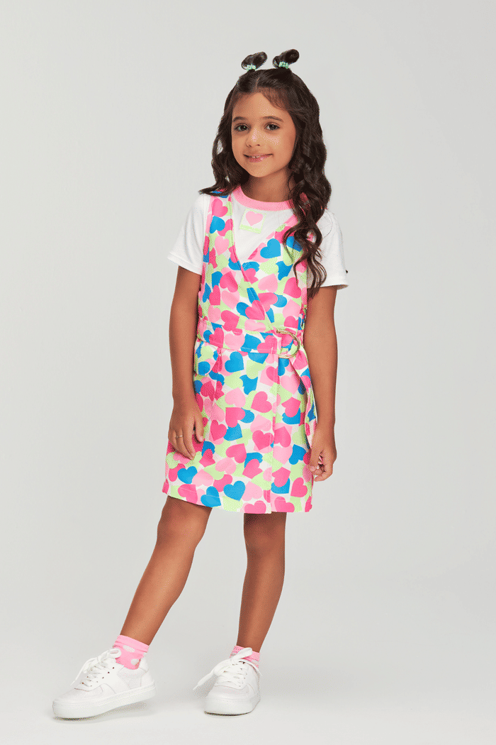 Conjunto blusa de meia malha e vestido de microfibra