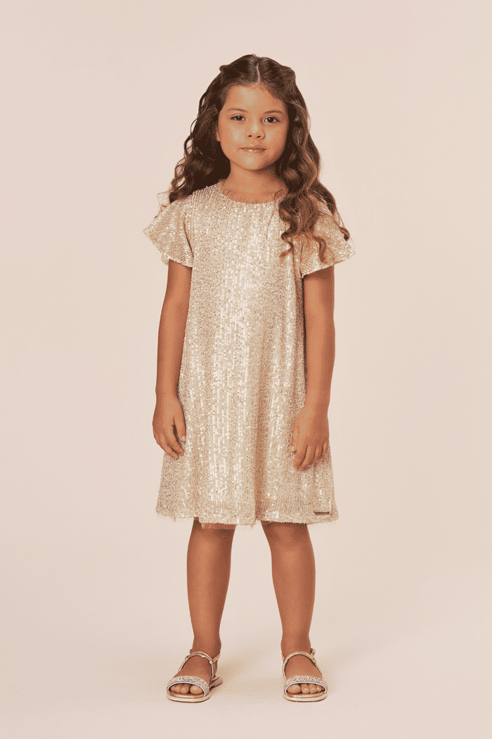 Vestido de paetês com forro modal suede