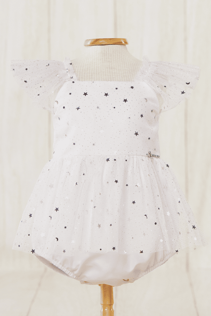 Macacão de tule com brilho