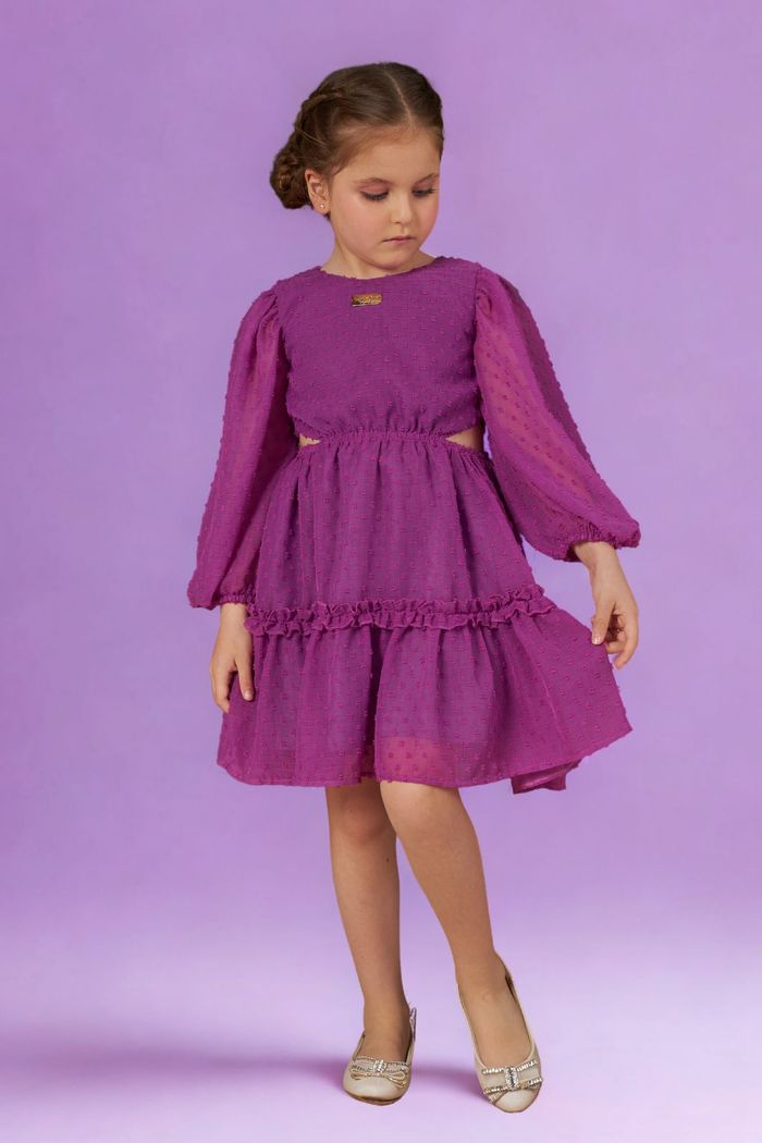 Vestido de shiffon poa